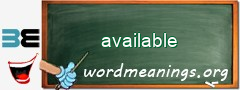 WordMeaning blackboard for available